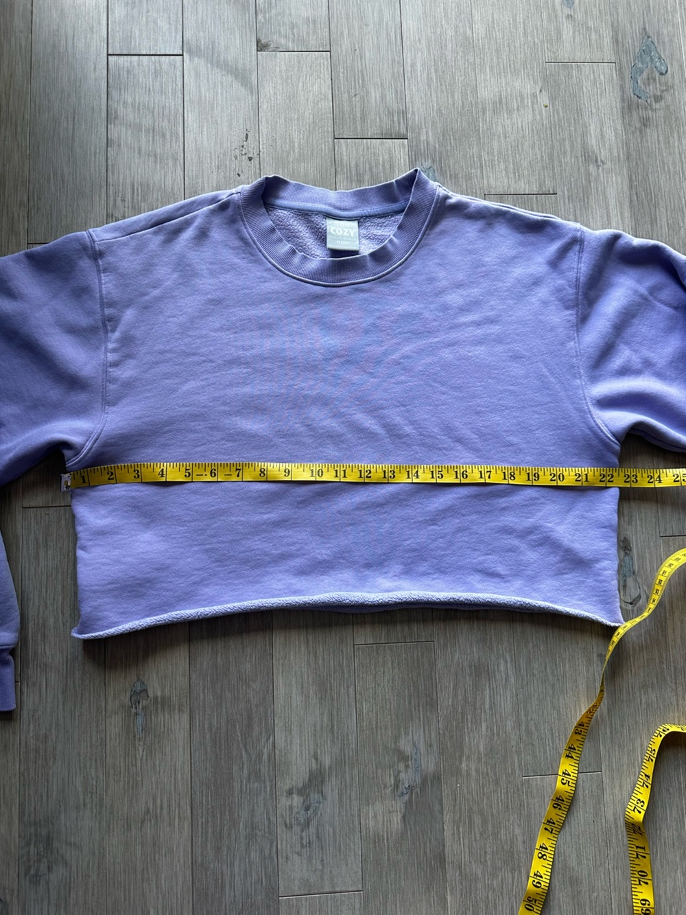 TNA Cozy Fleece Perfect Lavender Cropped Crew Sweatshirt Size Large - Picture 7 of 7